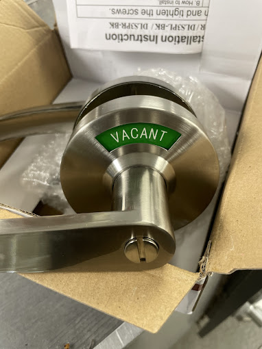 Commercial bathroom lever showing occupancy